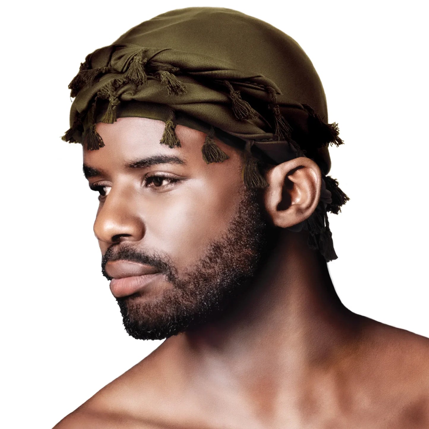 Mr. Durag Silky Spandex Crown Turban with Tassel L/XL, 1 Count Men's Halo Turban, Assorted Color