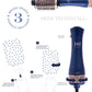 Hot & Hotter All-In-One Interchangeable Hair Dryer Brush, 1 Count Hair Styling Tool Set, Blue