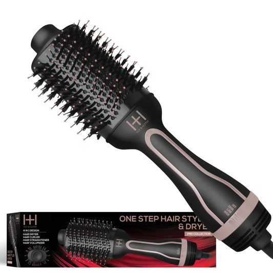 Hot & Hotter One-Step Ceramic Hair Styler & Dryer, 1 Count Hot Air Brush, Black